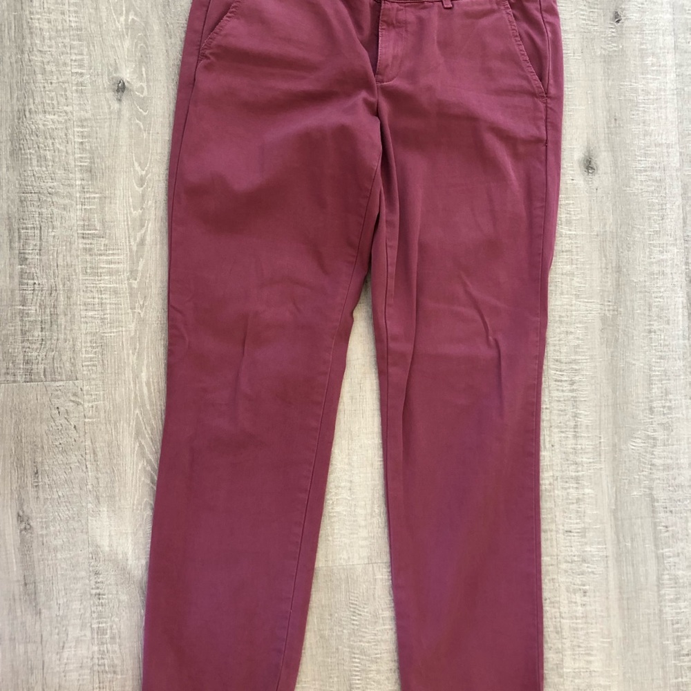 Red chino pants